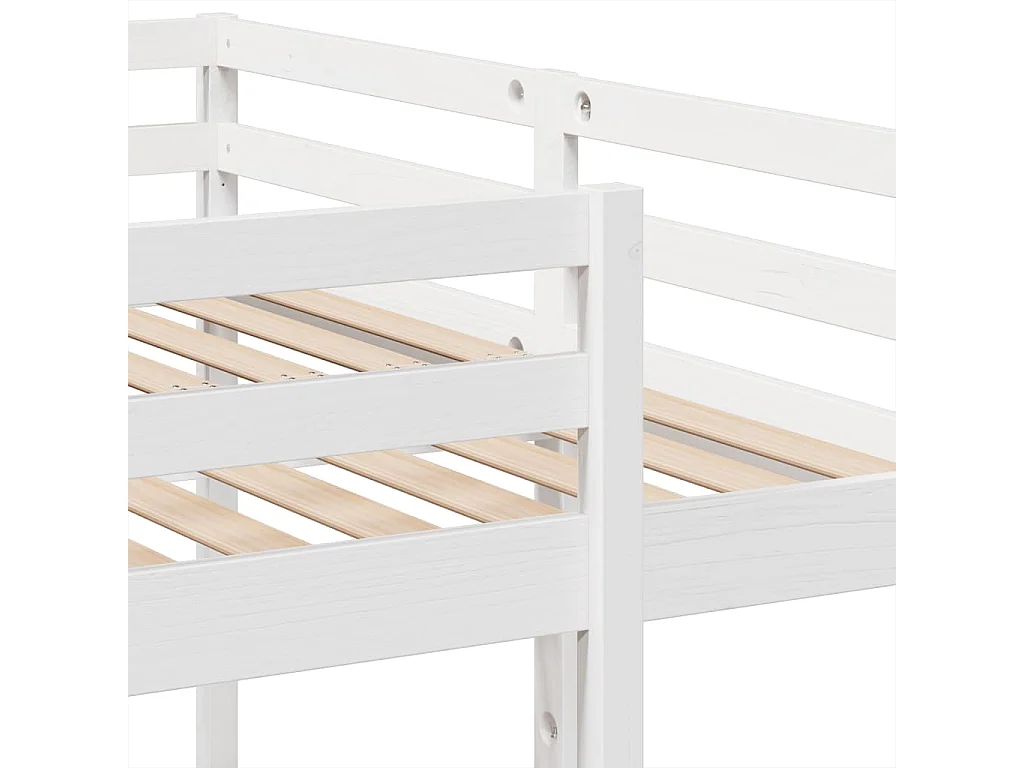 Lit superposé triple blanc 140x200/70x140 cm bois de pin massif