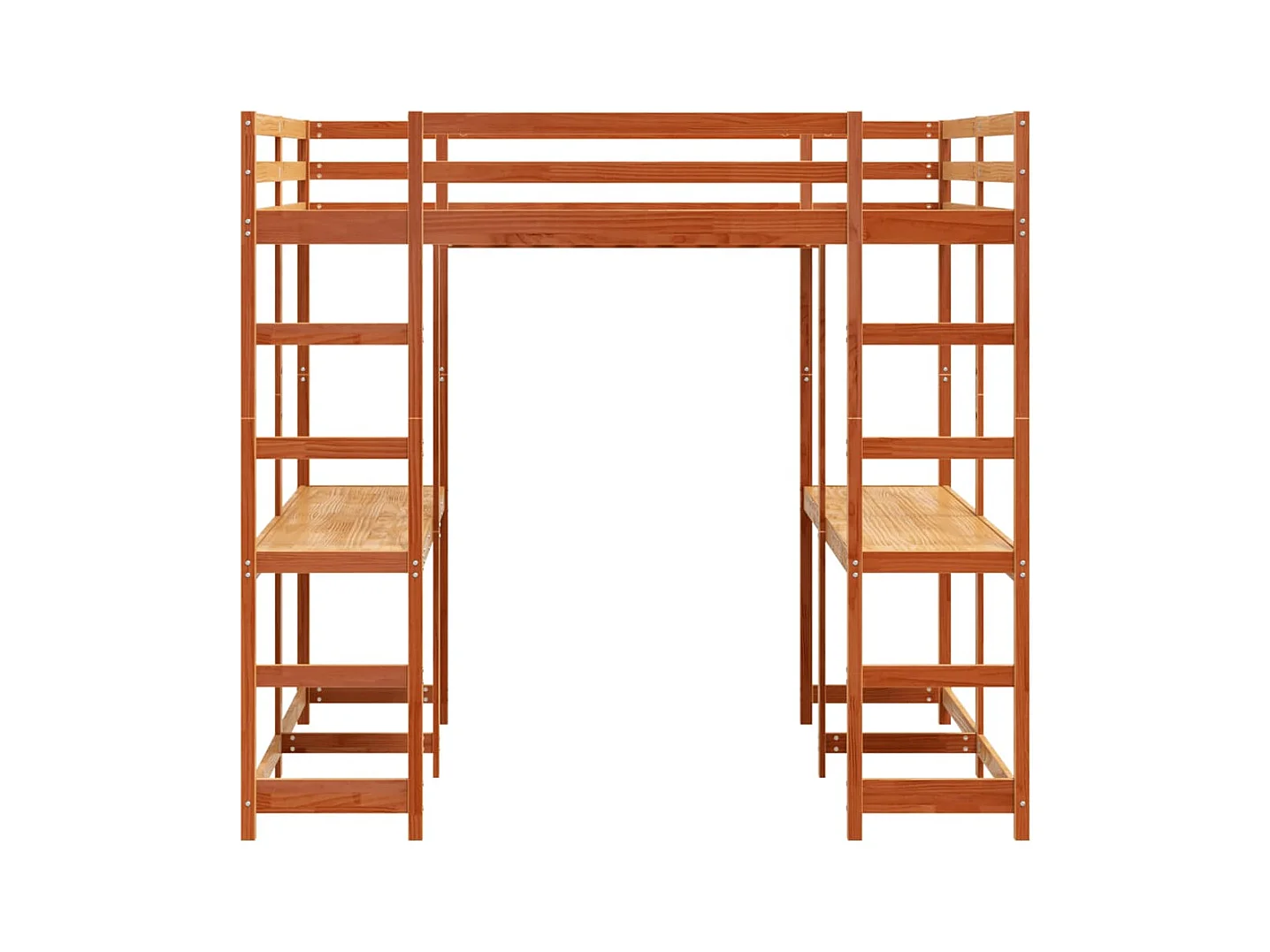 Lit superposé et bureau et échelle 180x200cm bois de pin massif