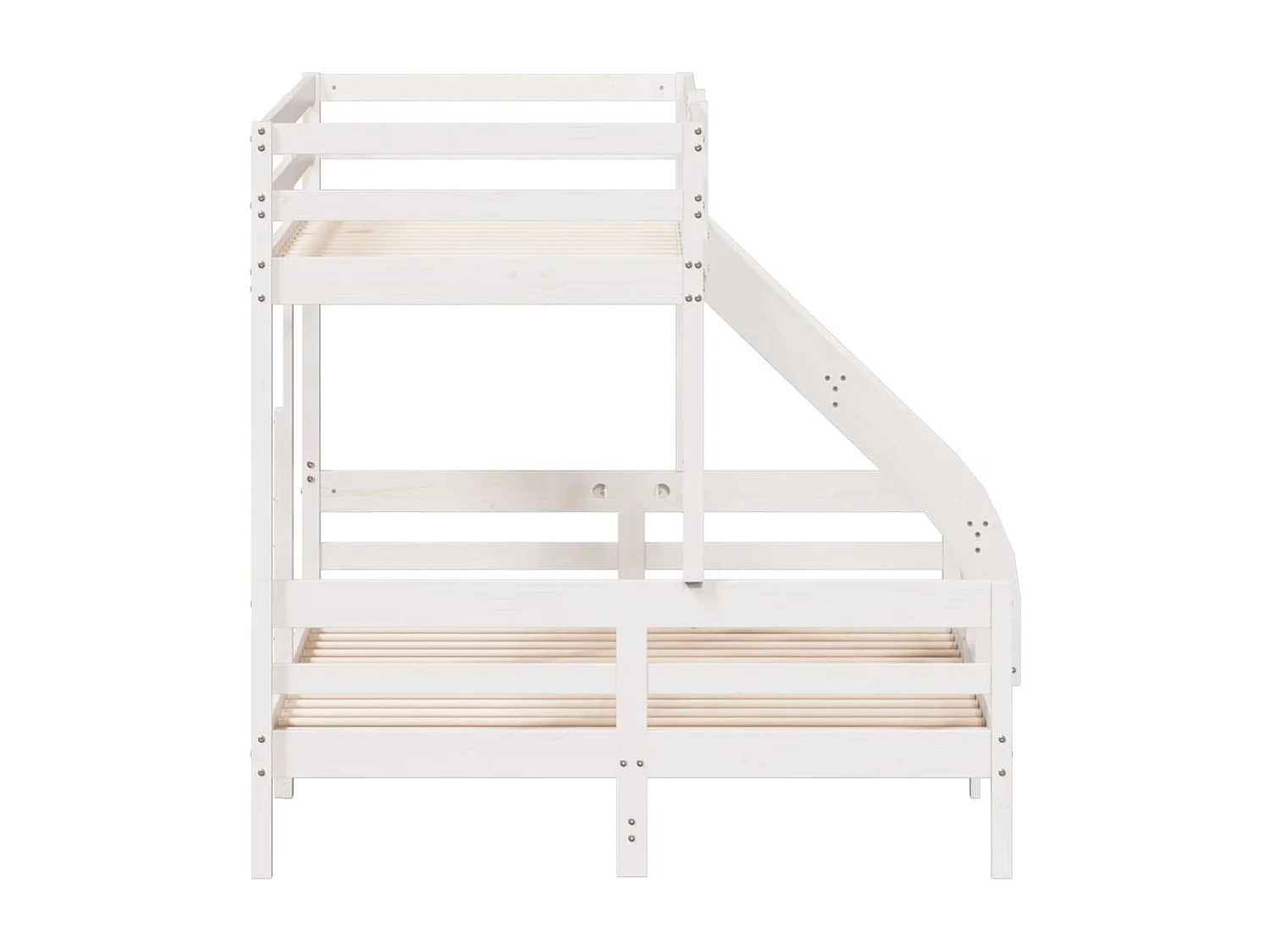 Lit superposé sans matelas 80x200/140x200 cm blanc bois massif