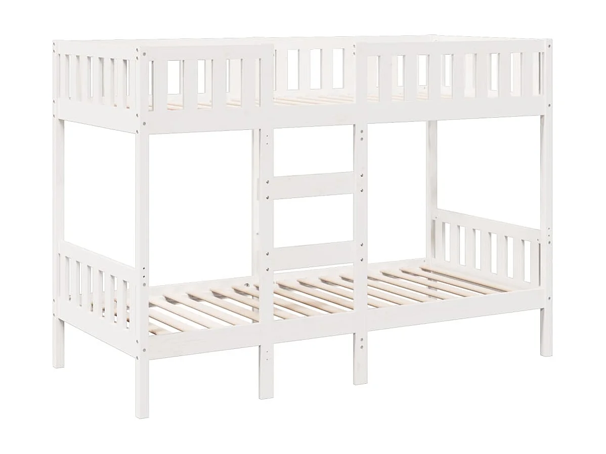 Lit superposé Blanc 90x200 cm Bois de pin massif