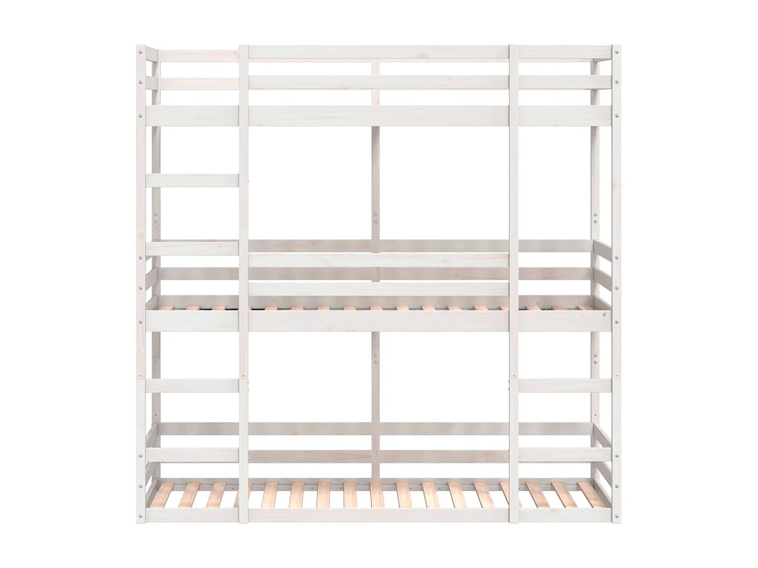 Lit superposé triple sans matelas 80x200 cm bois de pin massif