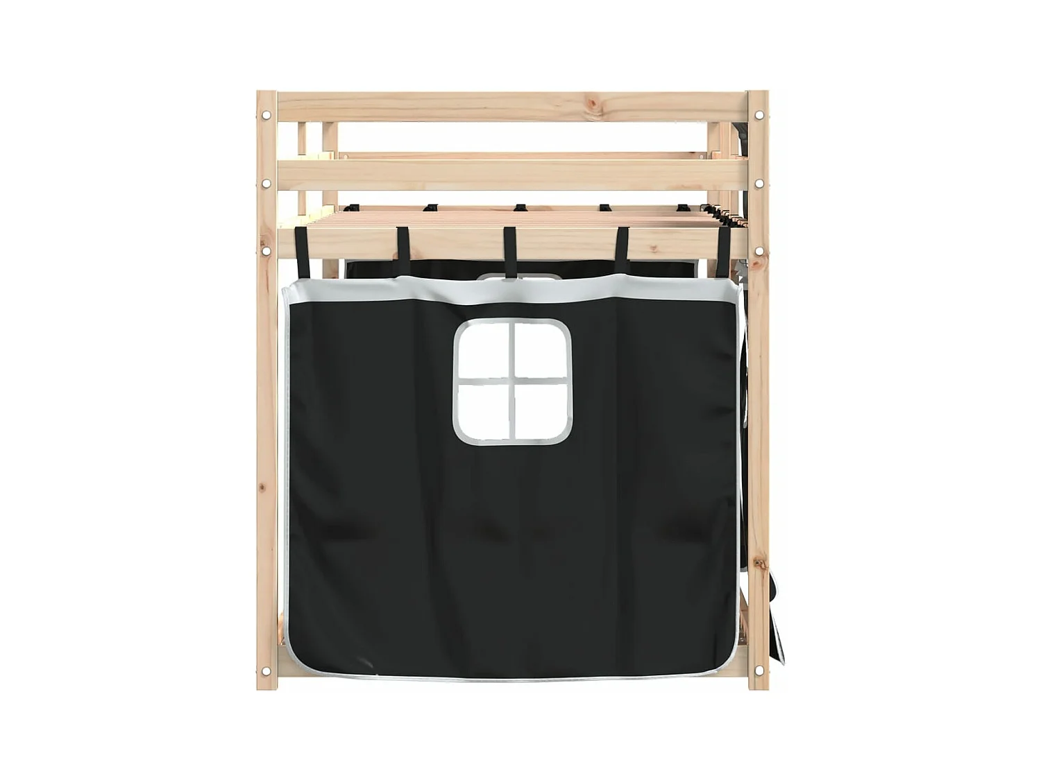 Letto a Castello senza Materasso Bianco e Nero 90x200cm in Pino