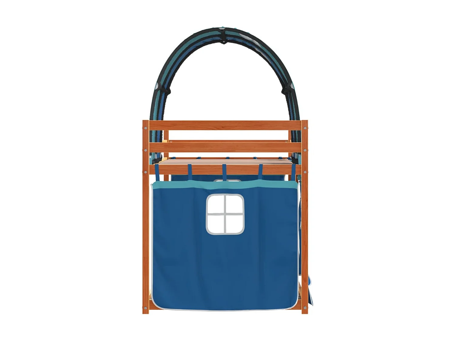 Letto a Castello senza Materasso Blu 80x200 cm Massello Pino