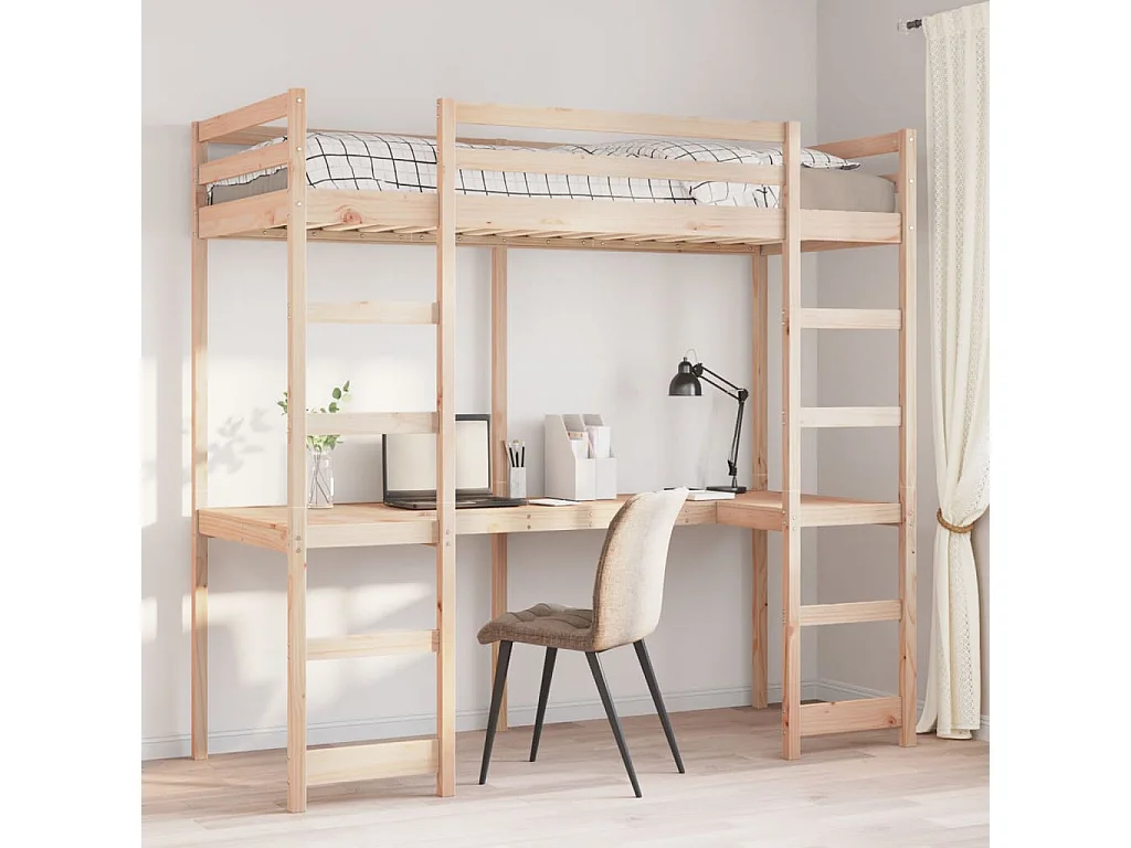 Hochbett ohne Matratze 80x200 cm Massivholz Kiefer