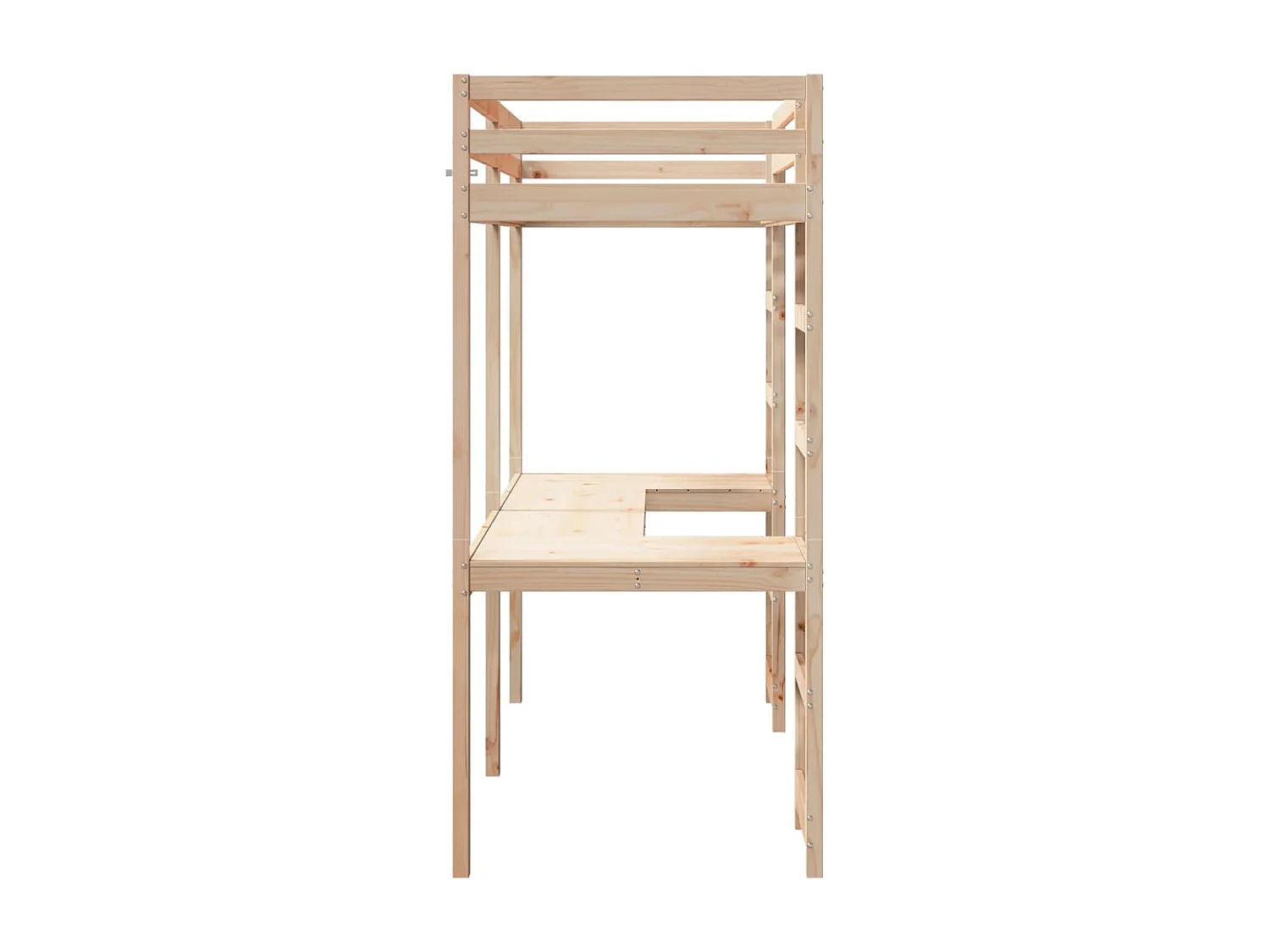 Hochbett ohne Matratze 80x200 cm Massivholz Kiefer