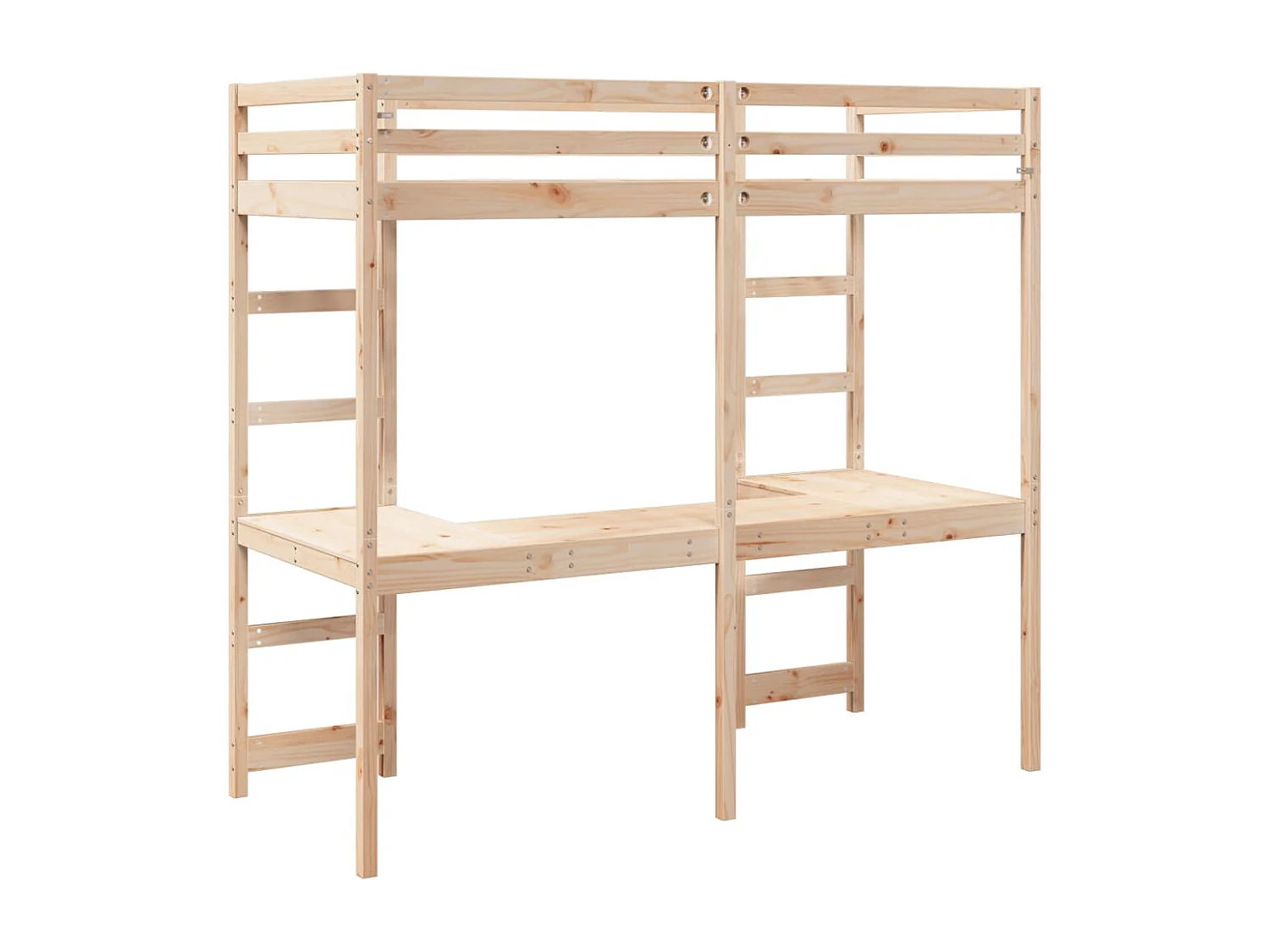 Hochbett ohne Matratze 80x200 cm Massivholz Kiefer