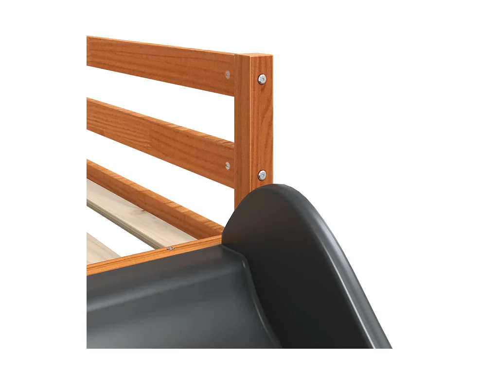 Lit superposé avec toboggan et échelle sans matelas 90x200 cm