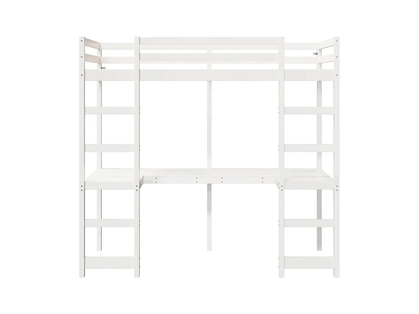 Hoogslaper zonder matras massief grenenhout wit 90x190 cm