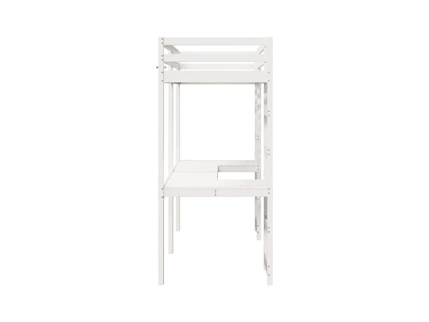 Hoogslaper zonder matras massief grenenhout wit 90x190 cm