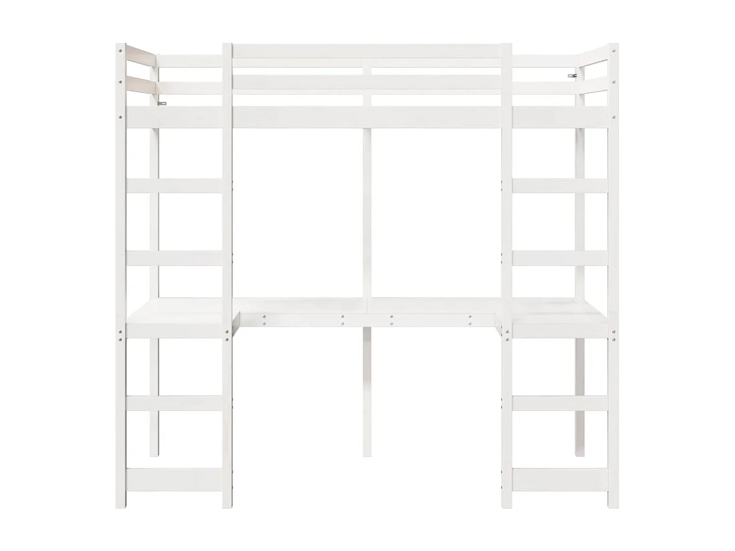 Cama alta sem colchão 90x190 cm pinho maciço branco