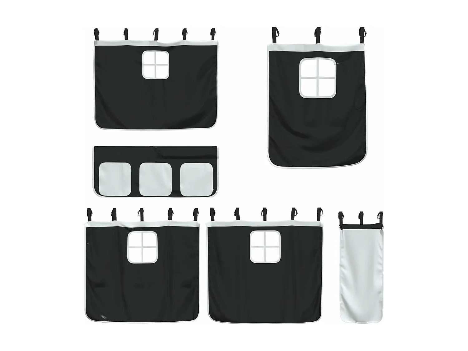 Letto a Castello senza Materasso Bianco e Nero 80x200cm in Pino