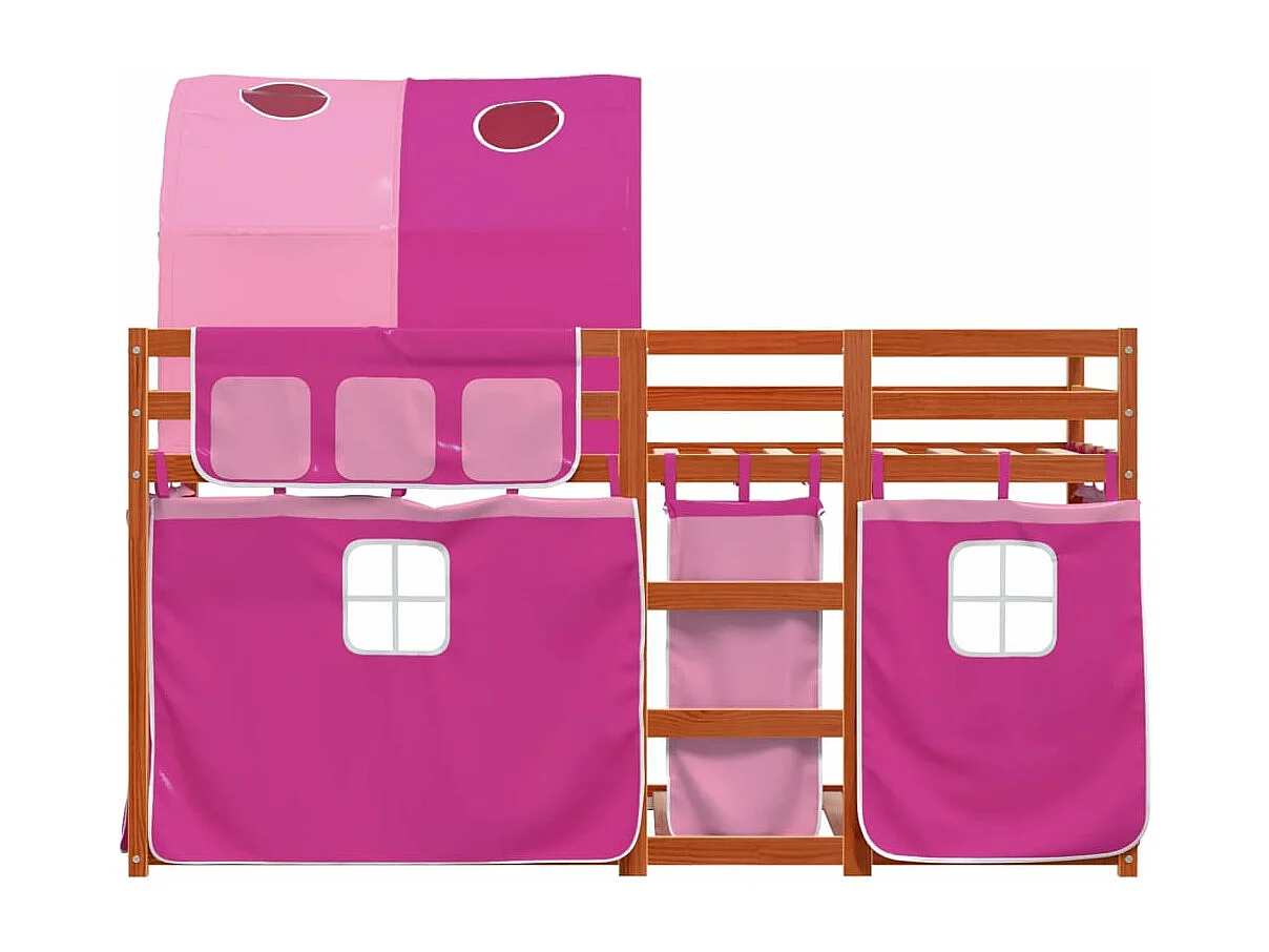 Lit superposé sans matelas rose 75x190 cm bois de pin massif