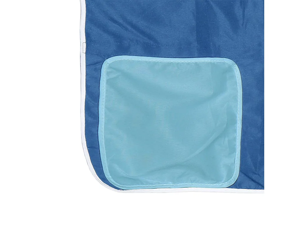 Letto a Castello senza Materasso Blu 90x190cm Massello Pino