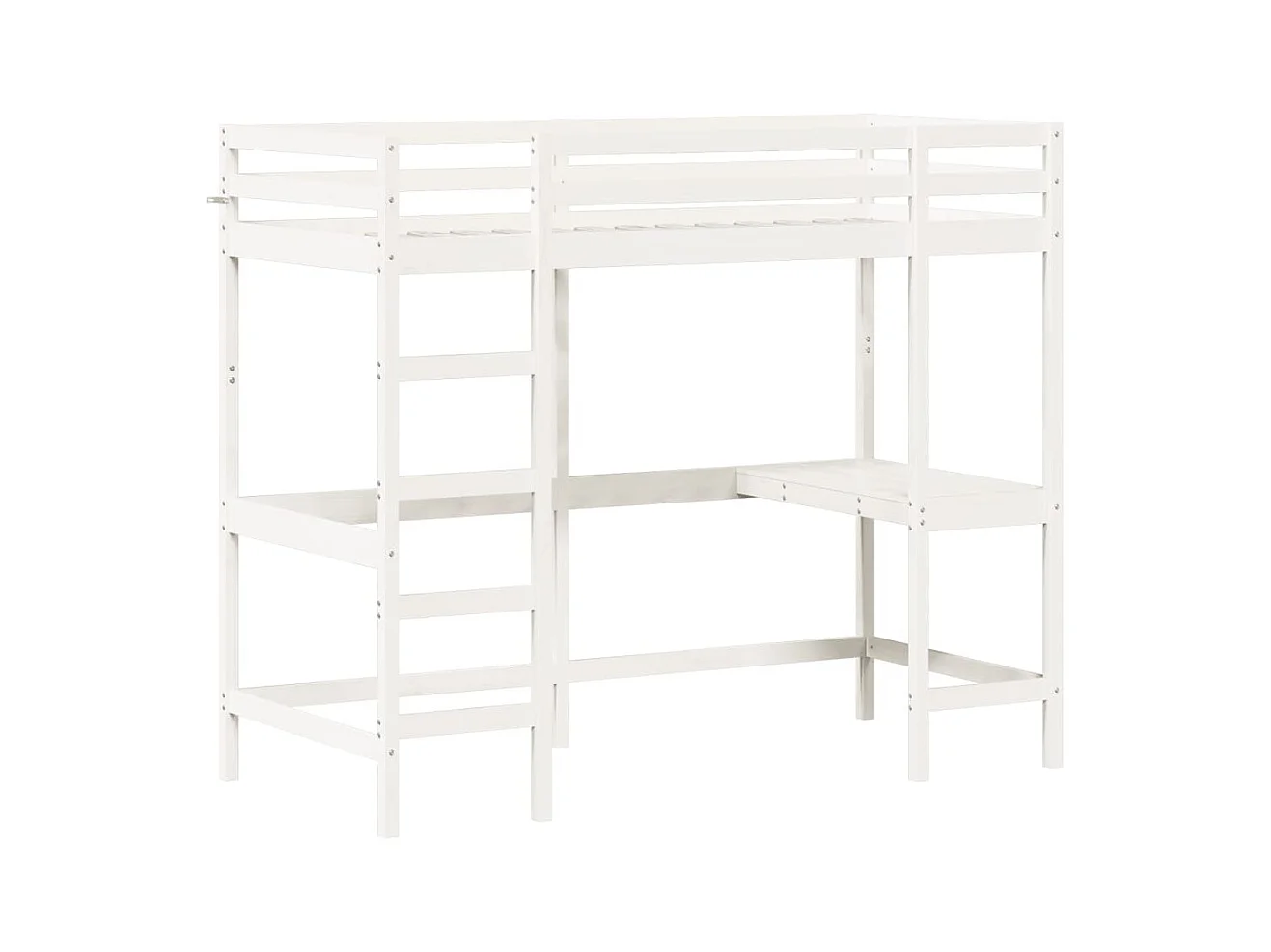 Lit superposé sans matelas blanc 90x190 cm bois de pin massif