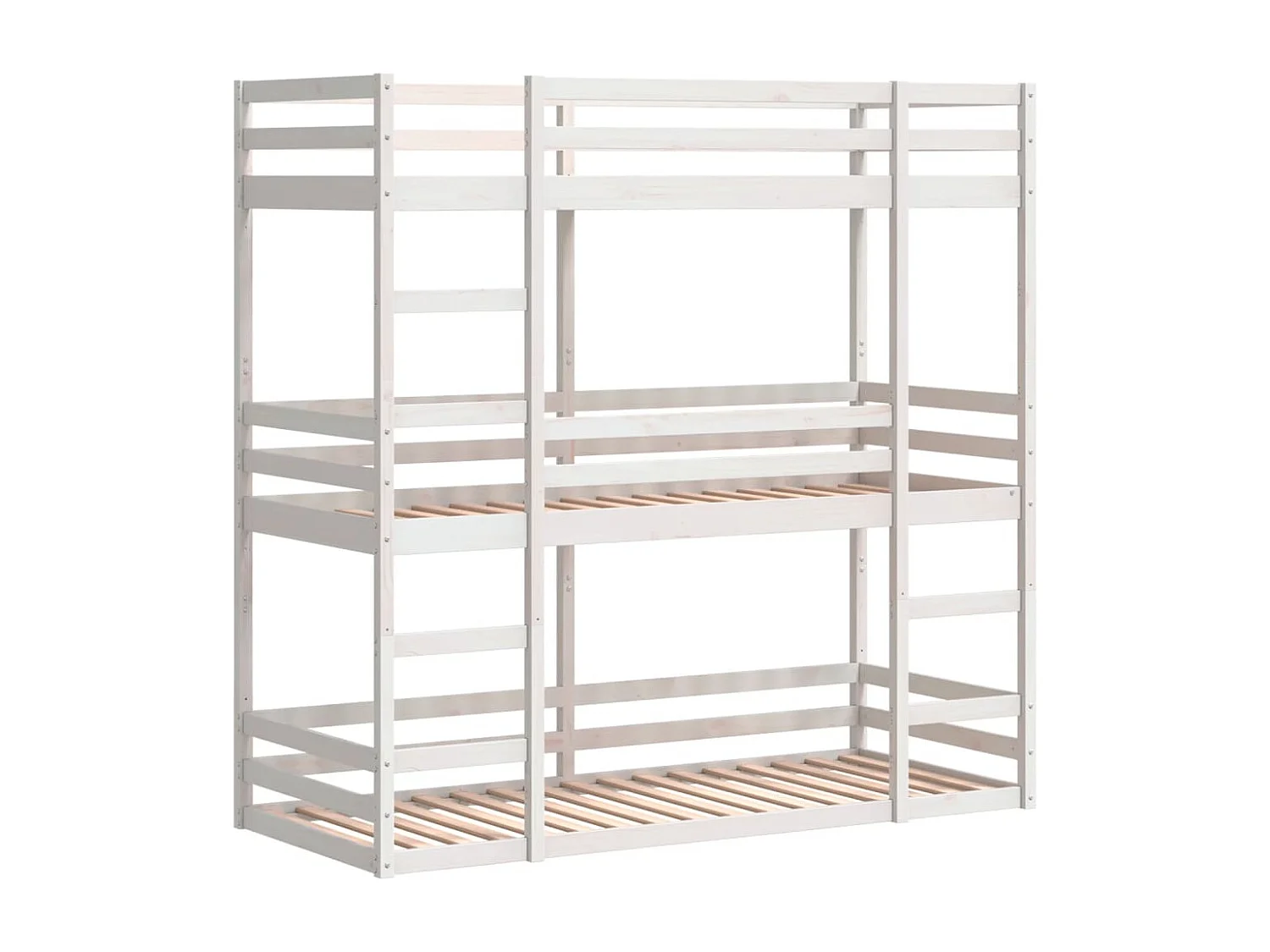 Lit superposé triple sans matelas 90x200 cm bois de pin massif