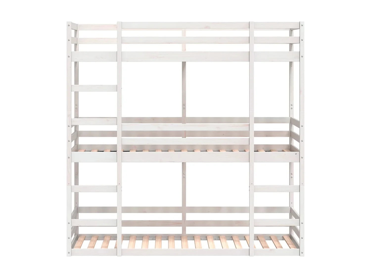 Lit superposé triple sans matelas 90x200 cm bois de pin massif