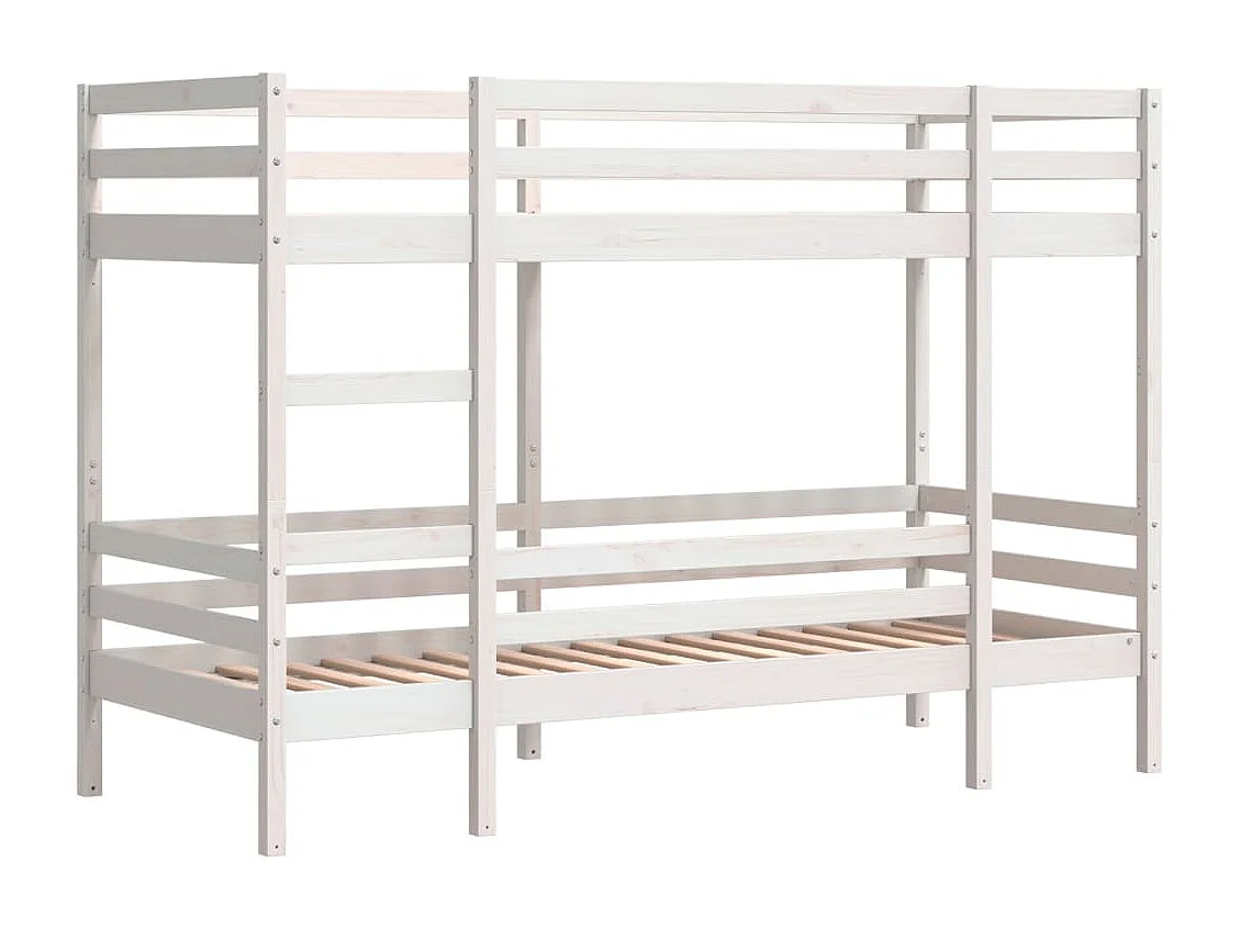 Lit superposé sans matelas blanc 80x200 cm bois de pin massif