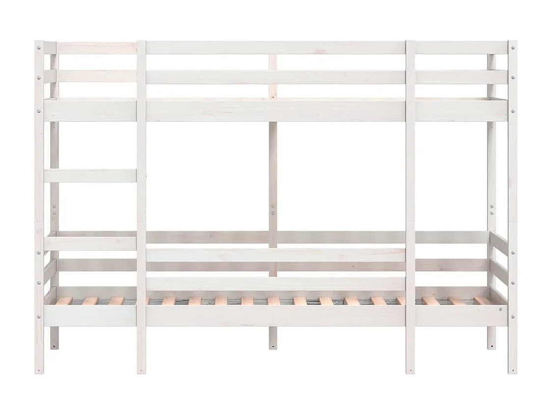 Lit superposé sans matelas blanc 80x200 cm bois de pin massif