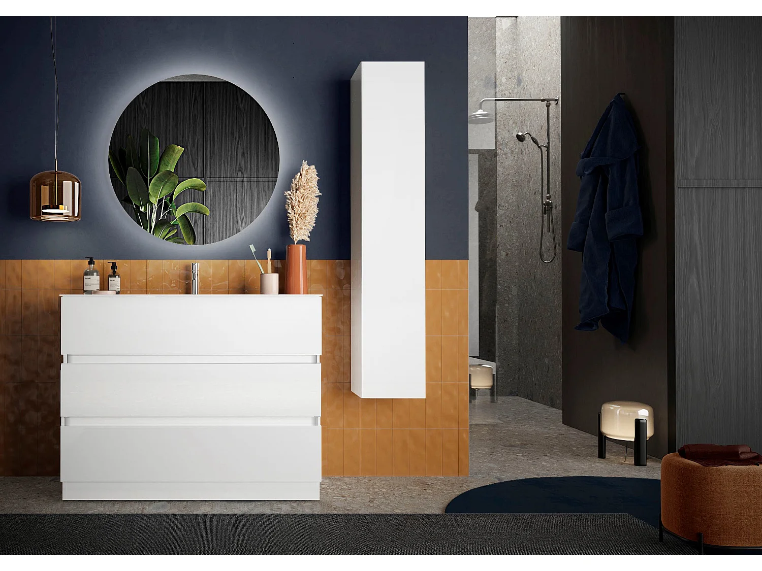 Ensemble salle de bain START blanc brillant 101 x 86 x 47 cm