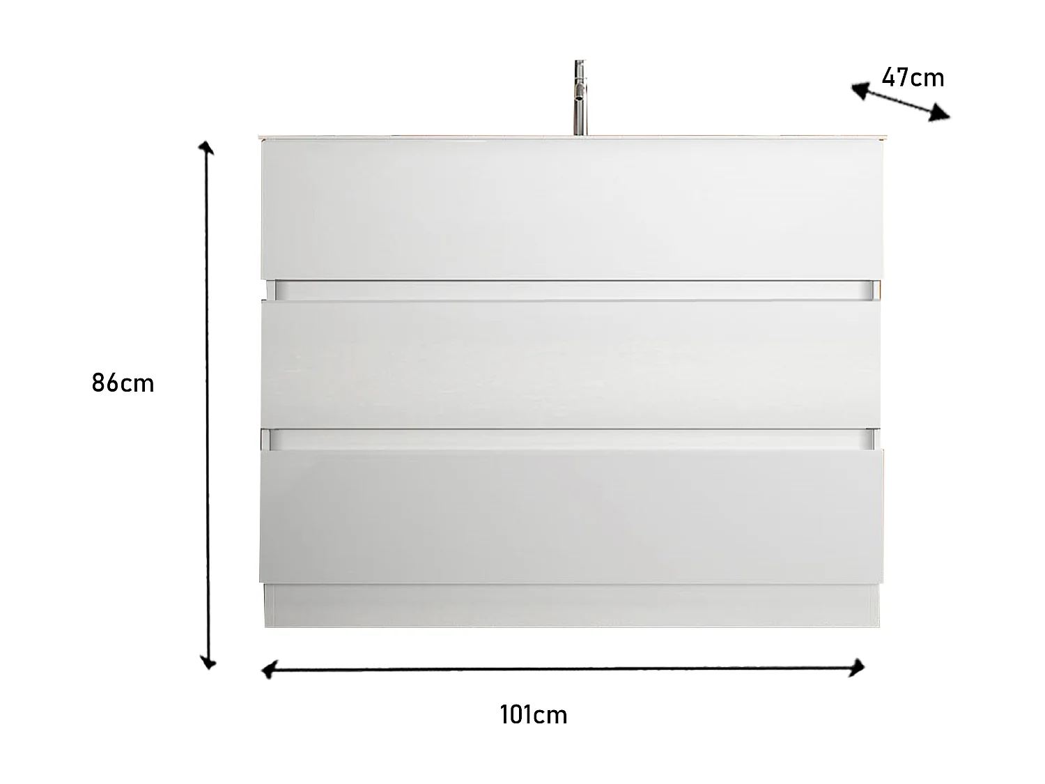 Ensemble salle de bain START blanc brillant 101 x 86 x 47 cm