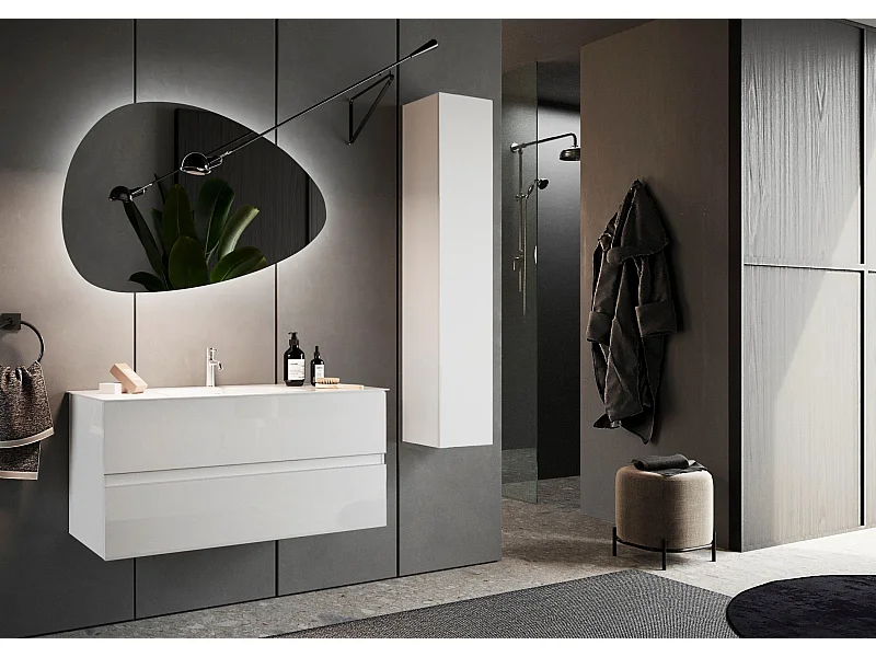 Ensemble salle de bain START blanc brillant, 101 x 53 x 47 cm