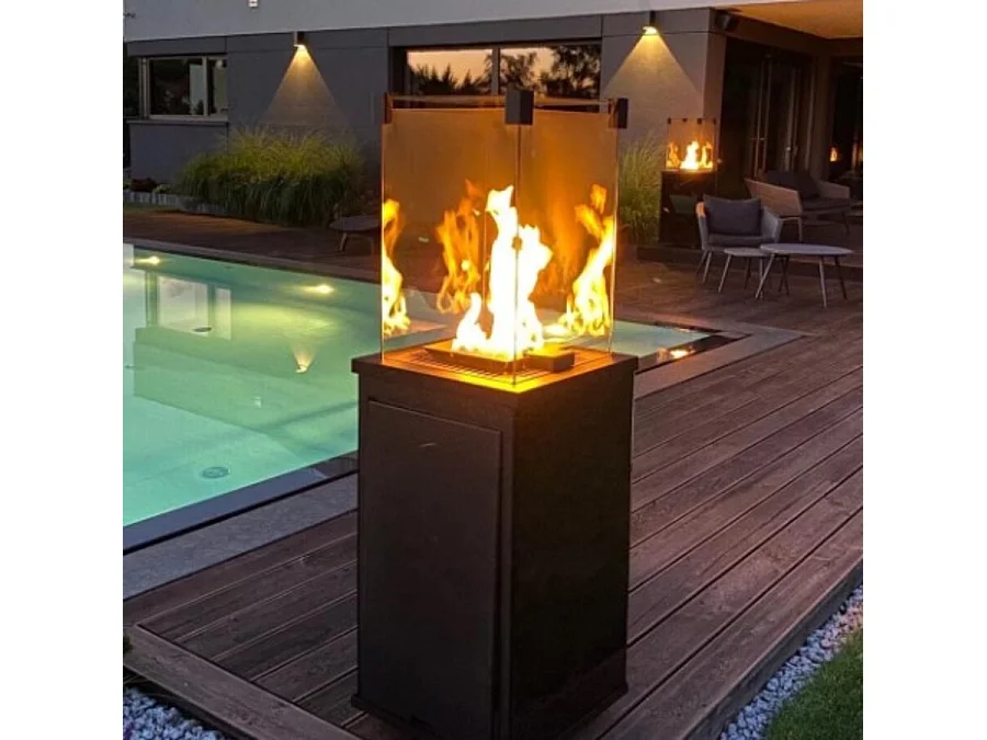 CHAUFFAGE GAZ EXTERIEUR PATIO SLIM NOIR