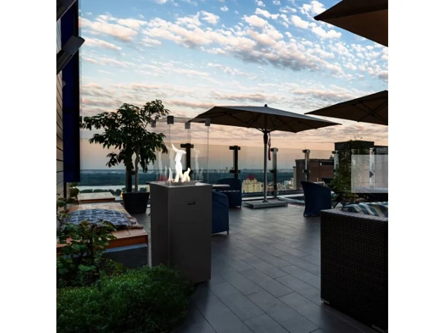 CHAUFFAGE GAZ EXTERIEUR PATIO SLIM NOIR