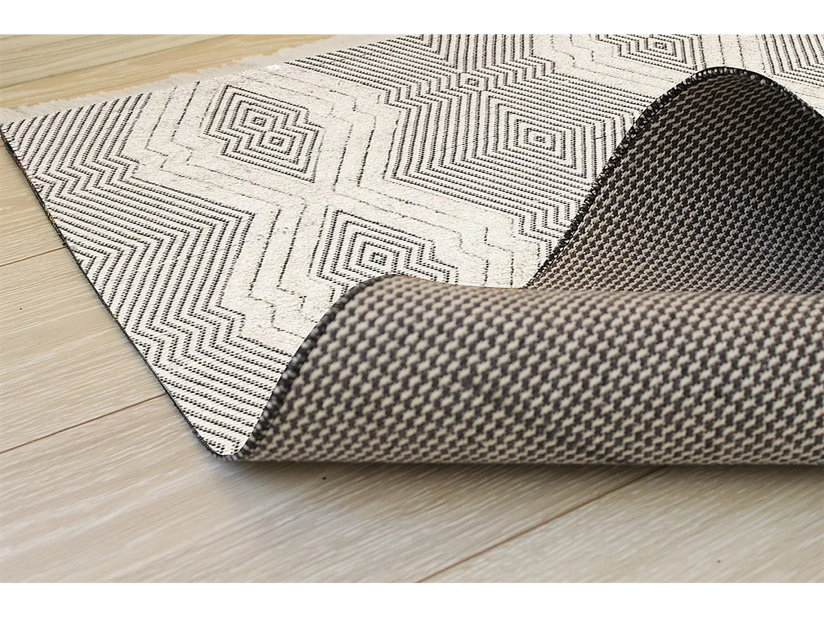 Tapis Scandinave 120 x 180 cm blanc, gris noir