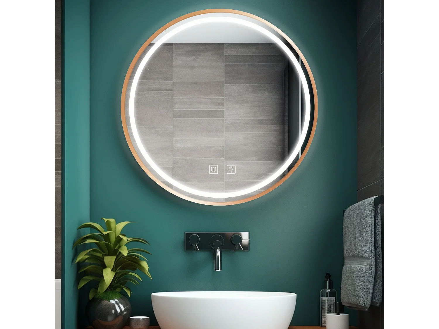 MIROIR LED REA 60CM MMJ N COPPER