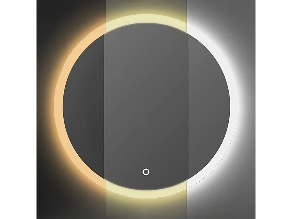 Specchio Da Bagno Rea Led Ffj 90 Grey 90Cm, Rotondo, 2X90X90Cm