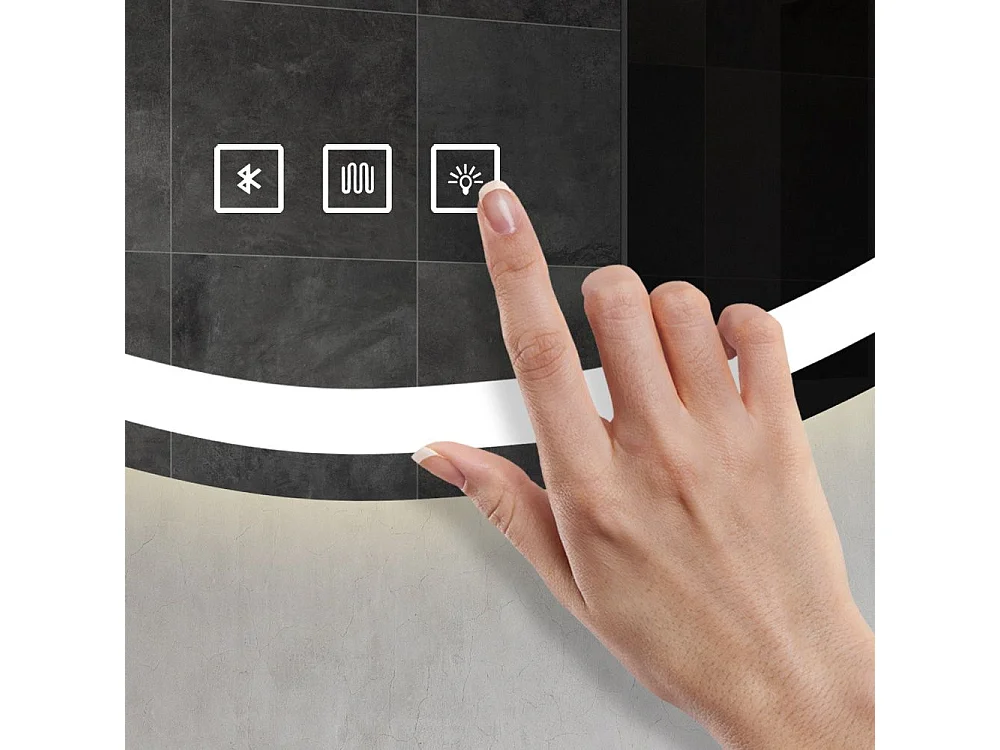 Specchio Da Bagno Rea Led P11238 Fog Grey 70X100Cm, Irregolare, 2X68X100Cm