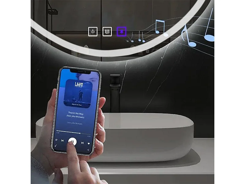 Specchio Da Bagno Rea Led P11238 Fog Grey 70X100Cm, Irregolare, 2X68X100Cm