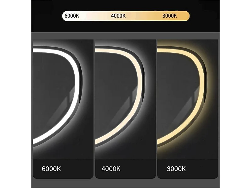 Specchio Da Bagno Rea Led P11238 Fog Grey 70X100Cm, Irregolare, 2X68X100Cm