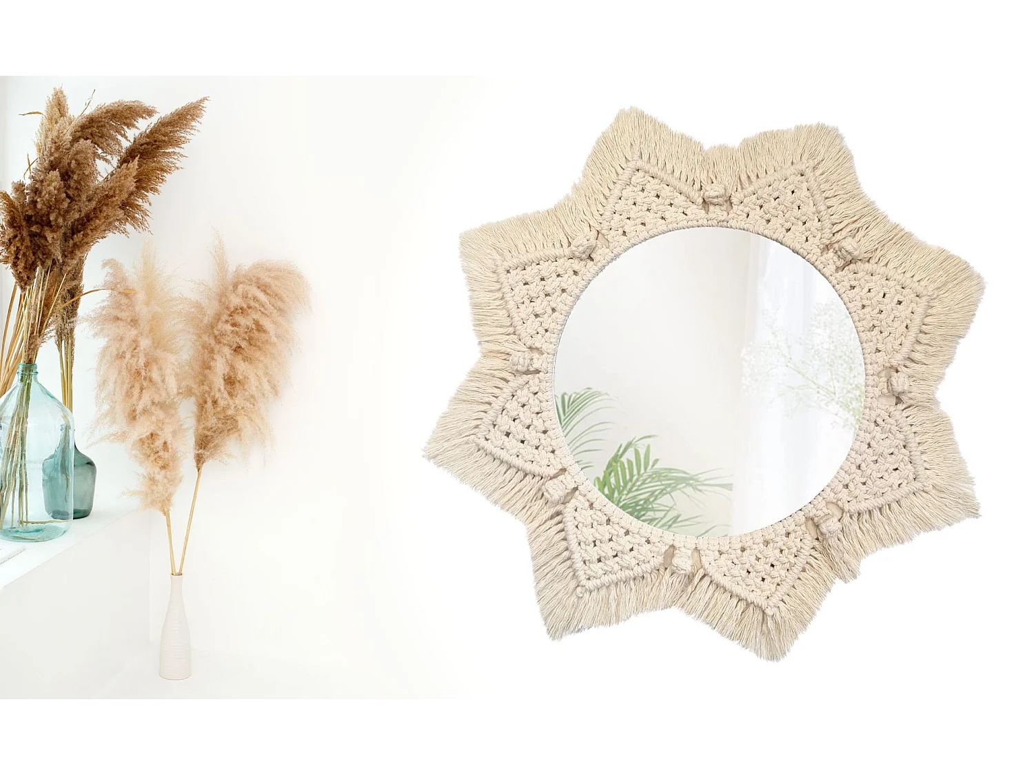 MIROIR REA BOHO 53CM 322048 BEIGE