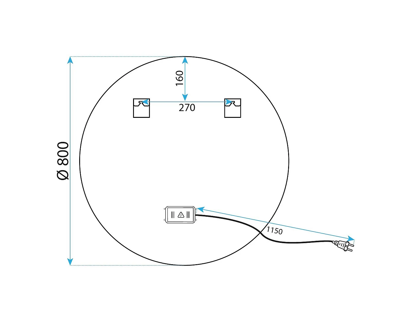 Specchio Da Bagno Rea Led P11397 Mmj Rose Gold 80Cm, Rotondo, 80X80X80Cm