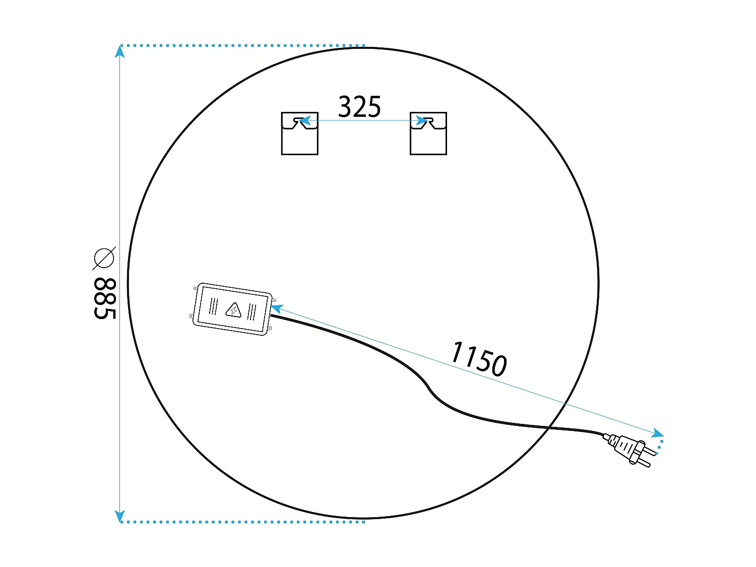 Spegel Rea Led P11416 Bas 90Cm Grey