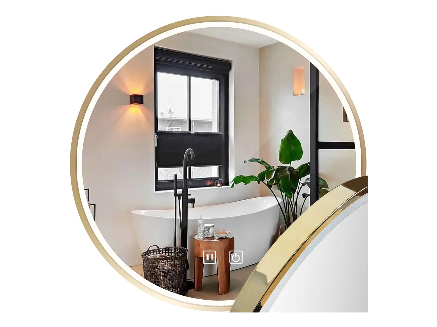 MIROIR LED REA 90CM MMJ CHROME GOLD