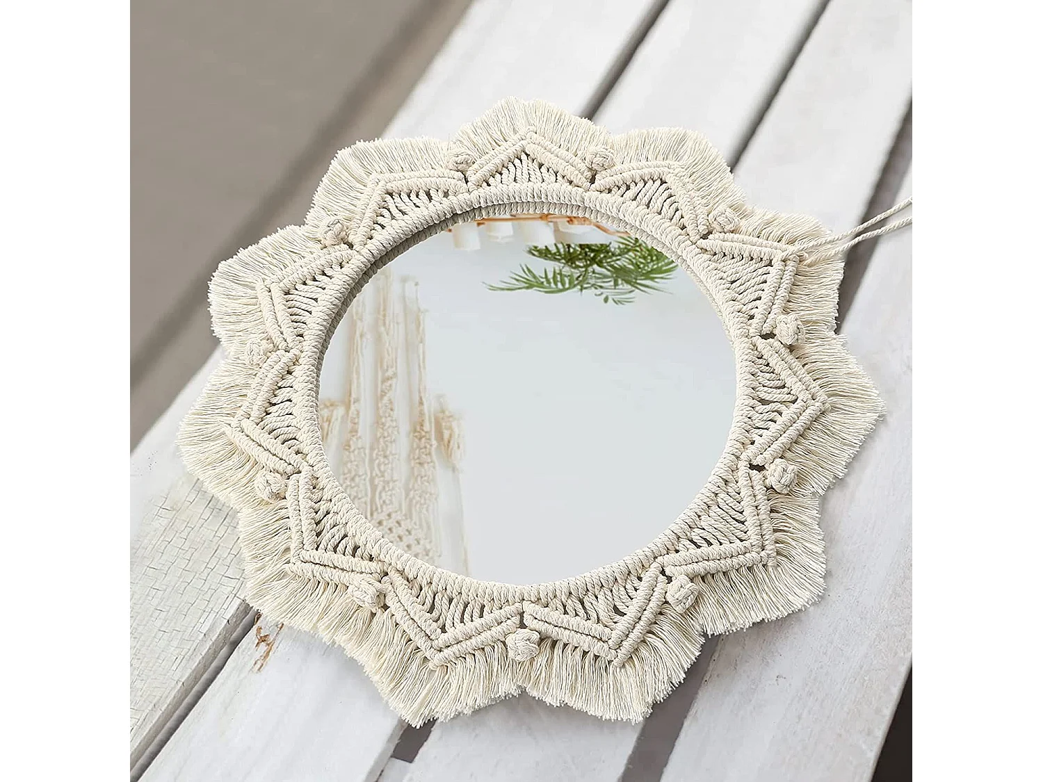 MIROIR REA BOHO 50CM 322047 BEIGE