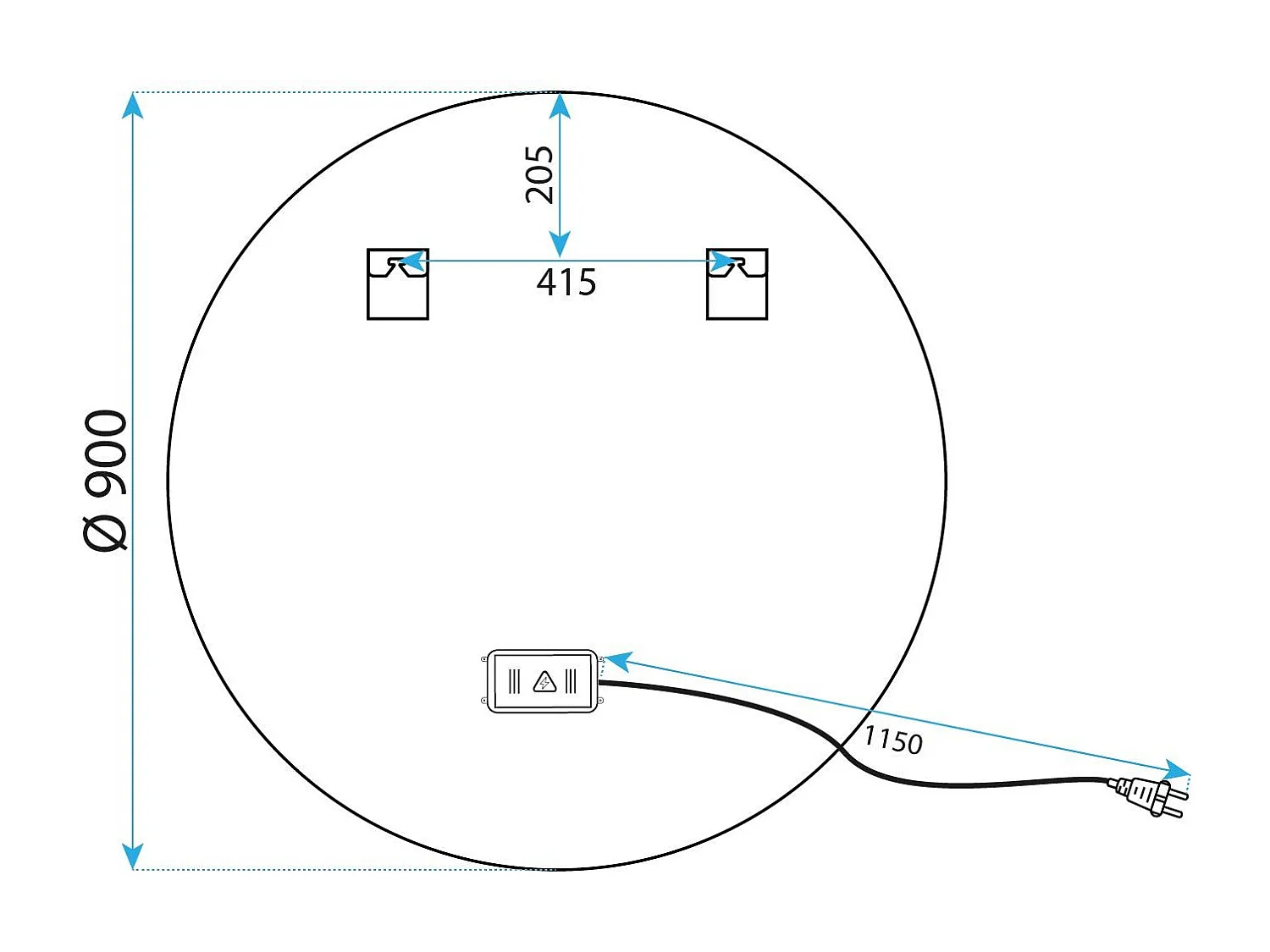 Specchio Da Bagno Rea Led P11398 Mmj Rose Gold 90Cm, Rotondo, 90X90X90Cm