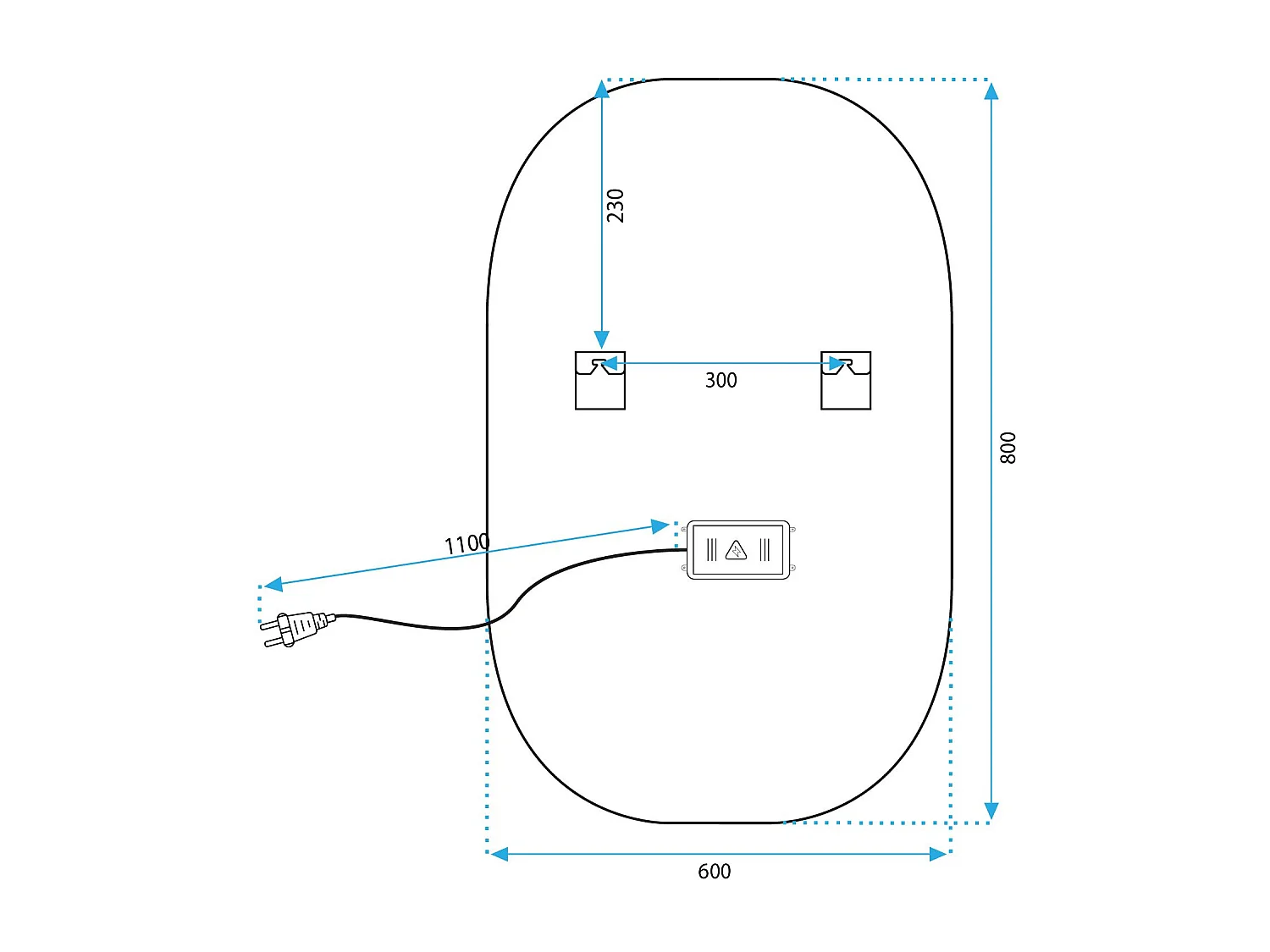 MIROIR LED REA DDJ  CHROME