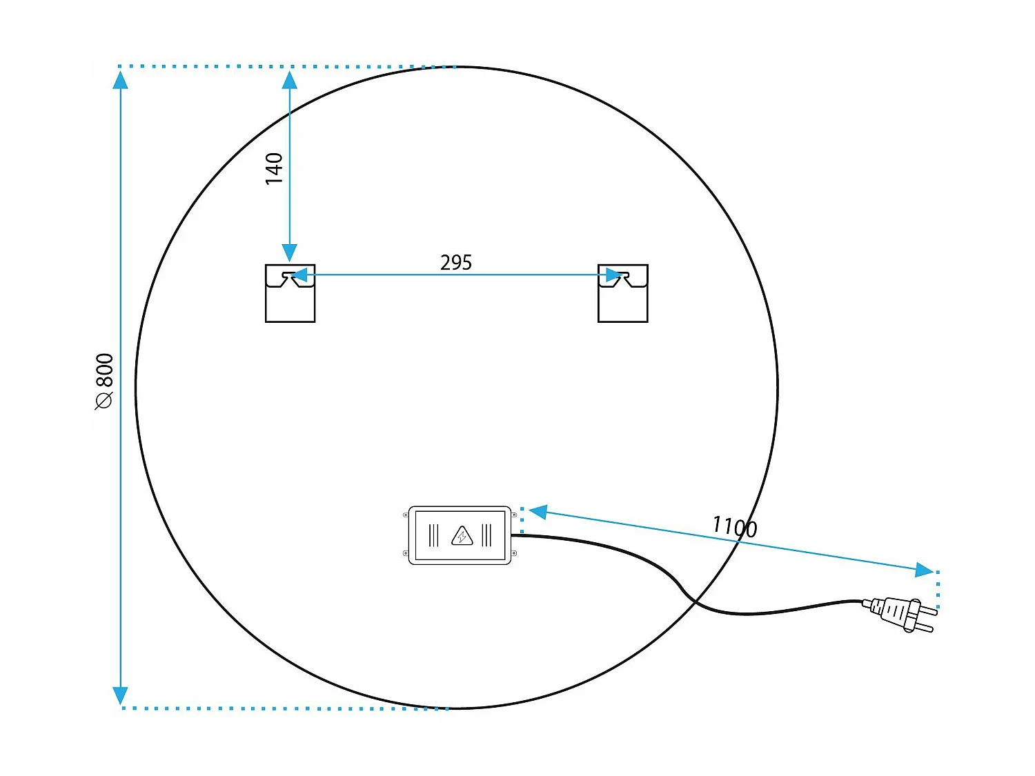 MIROIR LED REA 80CM MMJ N COPPER