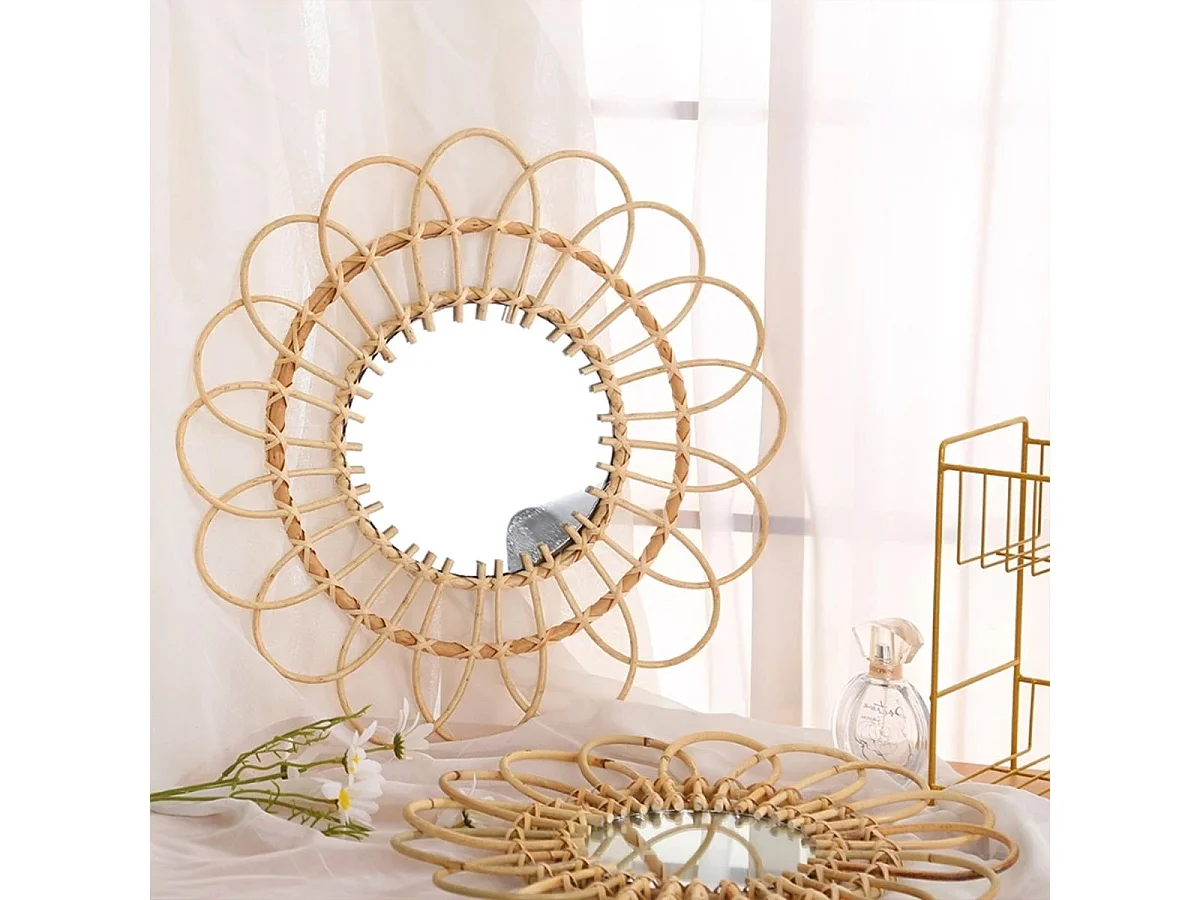 MIROIR REA BOHO 34CM 223K17 BEIGE