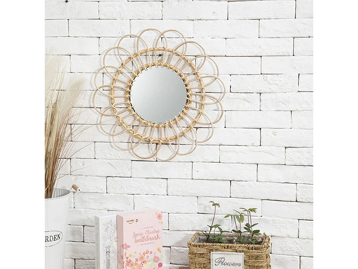 MIROIR REA BOHO 34CM 223K17 BEIGE