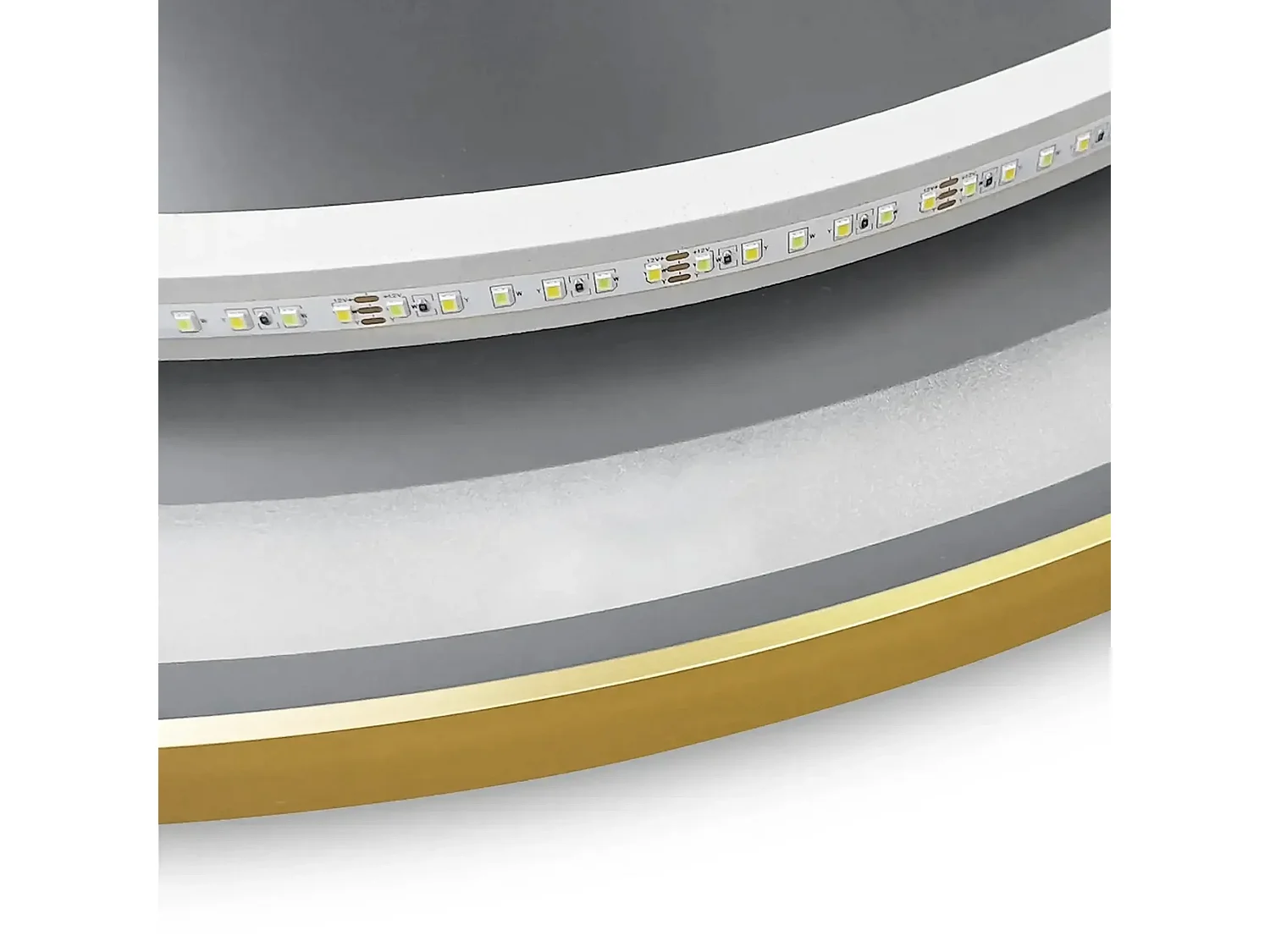 Specchio Da Bagno Rea Led P11394 Mmj Rose Gold 50Cm, Rotondo, 2X50X50Cm