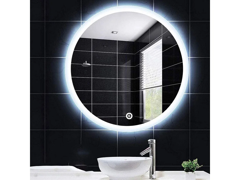 Specchio Da Bagno Rea Led Ffj White 60Cm, Rotondo, 2X60X60Cm