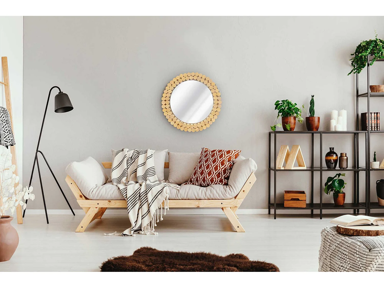 MIROIR REA BOHO 36CM KLNA-MR01 BEIGE