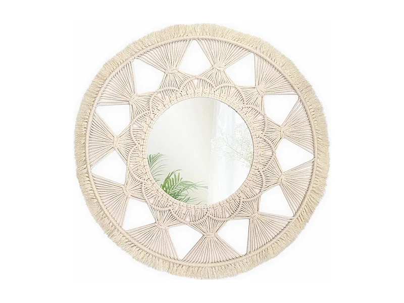 MIROIR REA BOHO 65CM 322050 BEIGE