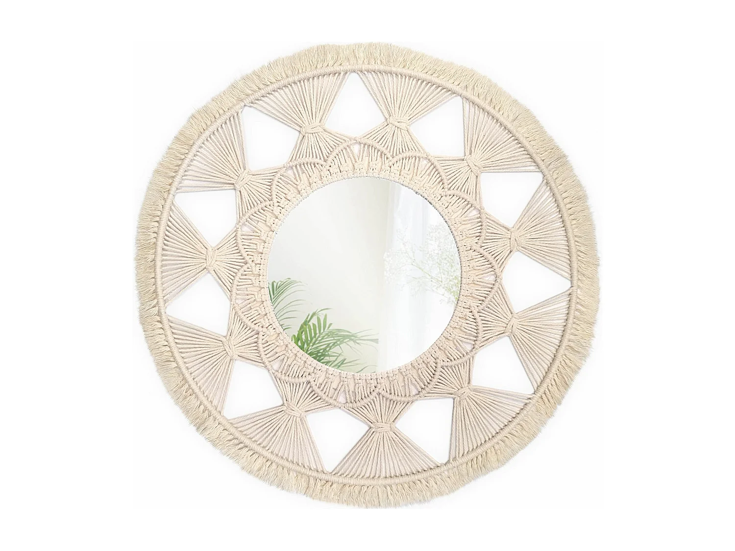 MIROIR REA BOHO 65CM 322050 BEIGE