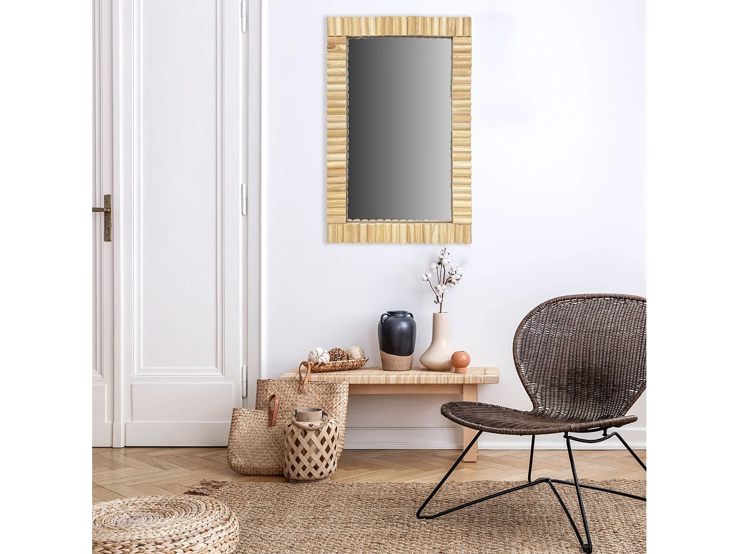 MIROIR REA BOHO 55CM KLNA-MR03 BEIGE