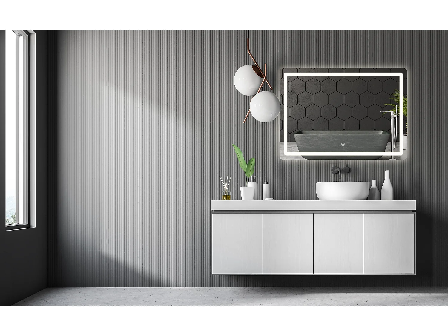 MIROIR LED REA P10407 CHROME